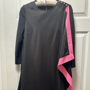 Ted Baker Black Sheath Dress with a Black & hot pink trim overlay Size 2 (UK)